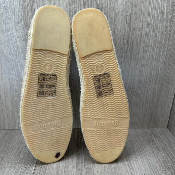 Soludos Embroidered Espadrilles Shoes Womens Sz 9 Slip-On Low Top Flat Off-White - Picture 11 of 12